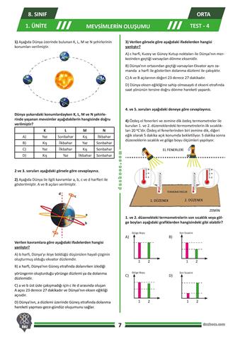 1.-unite_1_konu_mevsimlerin-olusumu_orta-duzey-testler_4-tane_dnzhoca_Sayfa_1_3_dnzhoca 8. Sınıf Mevsimlerin Oluşumu Testi – Orta Seviye (4 Test)
