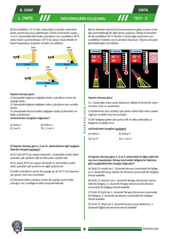 1.-unite_1_konu_mevsimlerin-olusumu_orta-duzey-testler_4-tane_dnzhoca_Sayfa_3_5_dnzhoca 8. Sınıf Mevsimlerin Oluşumu Testi – Orta Seviye (4 Test)