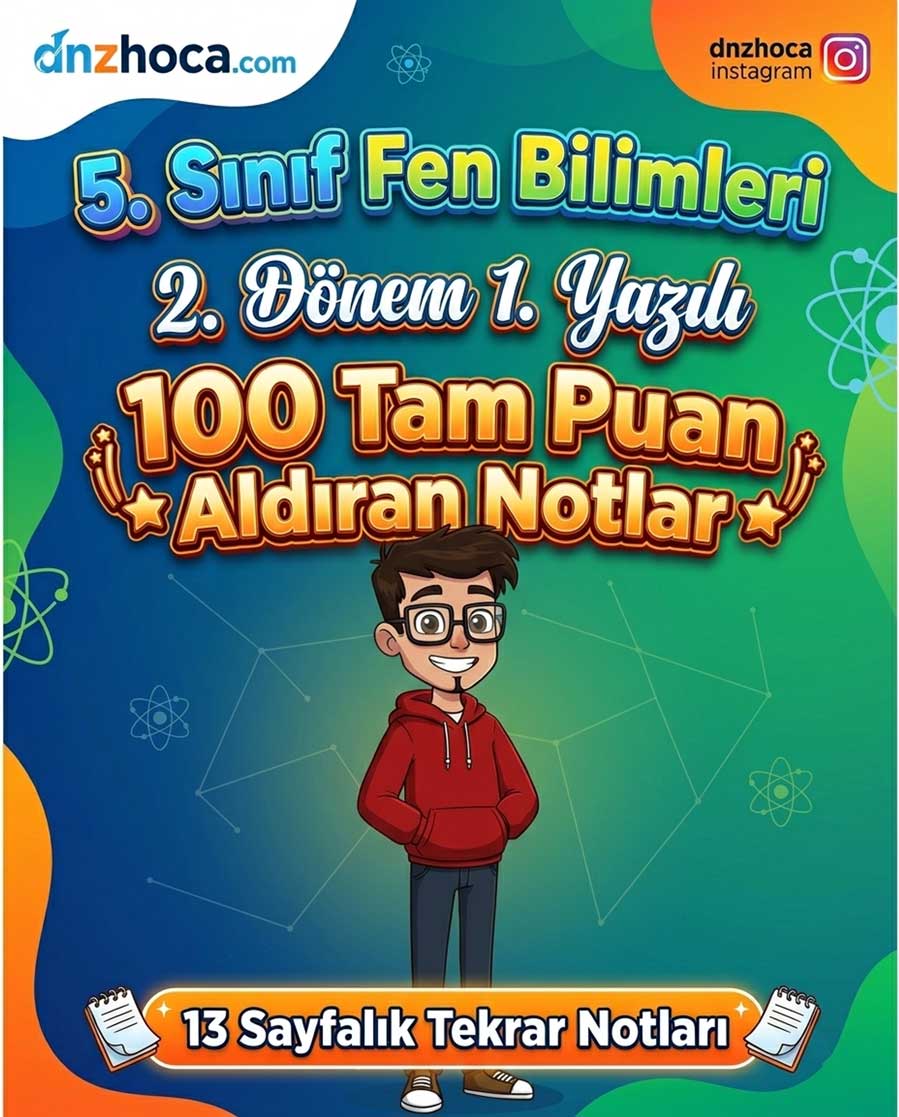 5_2_2kapak-genisletilmis 100 Aldıran Notlar — Fen Bilimleri Yazılı Notları (5-8. Sınıf)