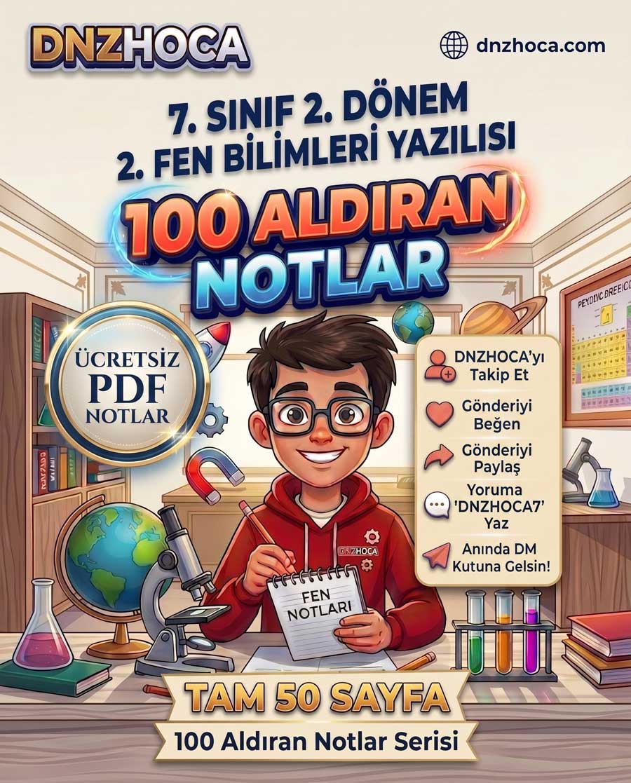 7_2_2 100 Aldıran Notlar — Fen Bilimleri Yazılı Notları (5-8. Sınıf)