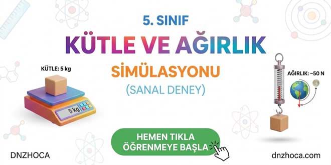 5. Sınıf Kütle ve Ağırlık Simülasyonu (Sanal Deney)