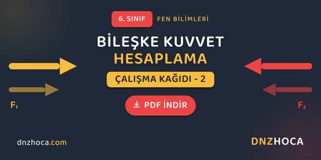 6. Sınıf Bileşke Kuvvet Hesaplama – 2 Çalışma Kağıdı (PDF İndir)