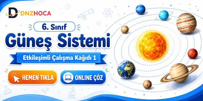 6. Sınıf Güneş Sistemi Etkileşimli Çalışma Kağıdı 1