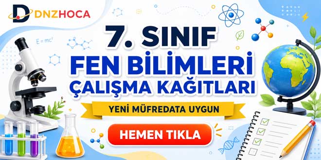  7. Sınıf Fen Bilimleri Etkileşimli Çalışma Kağıtları