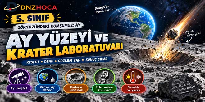 5. Sınıf Ay Yüzeyi ve Kraterler Simülasyonu