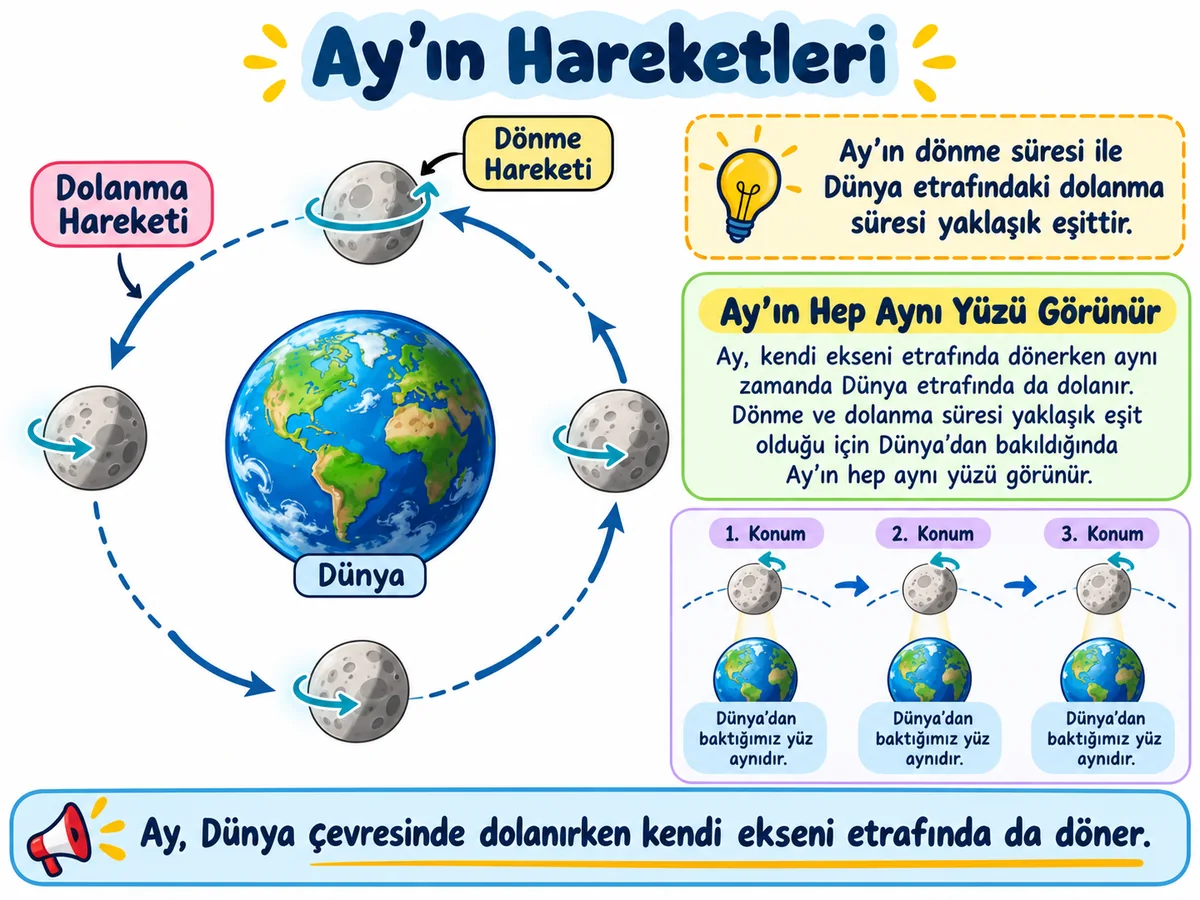 ayin_hareketleri 5. Sınıf Gökyüzündeki Komşumuz Ay Çalışma Kağıdı 3